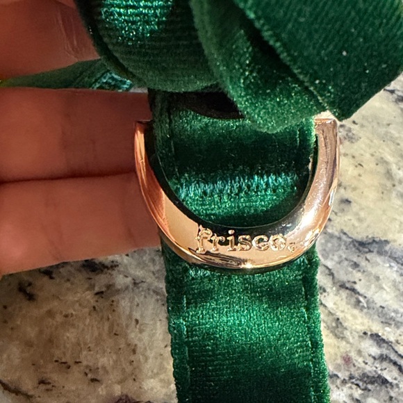 Luxurious Velvet Green Dog Collar with Bow Tie - Picture 2 of 5